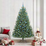 vidaXL Umetno Zložljivo Božično Drevo Zelena 210 cm PVC in kovina | Shoptok.si