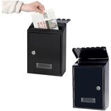 LEAN 26733 poštanski sandučić od pocinčanog čelika – 26,5 × 18,5 × 6,5 cm, zaključavanje, 2 ključa, crni | shoptok.hr