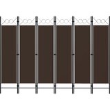 vidaXL Sobna pregrada sa 6 panela smeđa 240 x 180 cm Cijene
