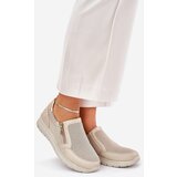 EVENTO Boto Women's Platform Slip-Ons With Zipper Gold Leanae | ePonuda.com