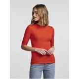 Pieces Red Womens Ribbed Light Sweater Crista - Women