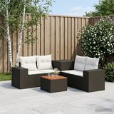  Set sofe 6 kom. Crna i krem-bijela Poli Rattan i čelik | shoptok.hr