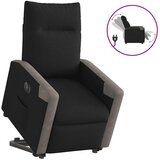  Električni naslonjač na podizanje od tkanine crni | shoptok.hr