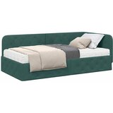  Kutni okvir kreveta Tamnozelena 90 x 200 cm Baršun | shoptok.hr
