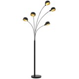 vidaXL Stoječa svetilka 200 cm 5 x E14 črna in zlata | Shoptok.si
