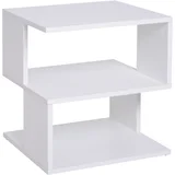 Kavna mizica z 2 odprtima policama Moderno oblikovanje Dnevna soba Les 40x40x43cm Bela, (20745722)