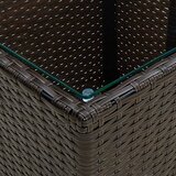  3-dijelni bistro set s jastucima smeđi od poliratana i stakla | shoptok.hr