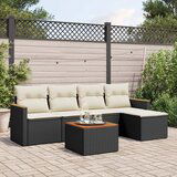 vidaXL 6-dijelni set vrtnih sofa s jastucima crni od poliratana | shoptok.hr