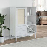  Visoka komoda SENJA bijela izgled ratana 90x40x112 cm borovina | shoptok.hr