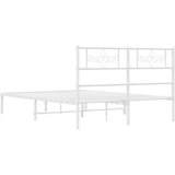  Metalni okvir za krevet s uzglavljem bijeli 135x190 cm | shoptok.hr