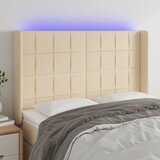  LED uzglavlje krem 147 x 16 x 118/128 cm od tkanine | shoptok.hr