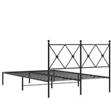  Metalni okvir za krevet s uzglavljem crni 120x200 cm | shoptok.hr