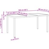 vidaXL 5-dijelni vrtni set za objedovanje s jastučićima smeđi poliratan, vrtni stol crni 160x80x73 cm kaljeno staklo | shoptok.hr