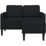 SOFA 2-sjed s ležaljkom u obliku slova L, crna tkanina 125 cm | shoptok.hr