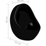 vidaXL Zidni pisoar s ventilom za ispiranje keramički crni | shoptok.hr