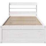  Okvir za krevet s uzglavljem bijeli 90x200 cm masivna borovina | shoptok.hr