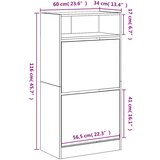 Ormarić za cipele crni 60 x 34 x 116 cm od konstruiranog drva | shoptok.hr
