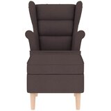  Fotelja od tkanine s tabureom tamnosmeđa | shoptok.hr