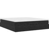 vidaXL Otomanski posteljni okvir z vzmetnicami črn 200x200cm žamet | Shoptok.si