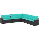  Vrtni set od 9 dijelova s jastucima, crni poliratan | shoptok.hr