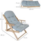  Namjenska fotelja naslonjač ​​podesivi naslon okvir od bukovog drva do 120 kg svijetlo siva | shoptok.hr