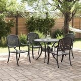  Vrtni set za objed 5 pcs Crna Aluminij | shoptok.hr