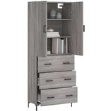 vidaXL Visoka komoda siva sonome 69 5x34x180 cm od konstruiranog drva | shoptok.hr