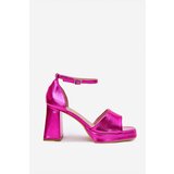 Boto Lacquered Women's Sandals On Heels Fuchsia Marila | Shoptok.si