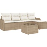 vidaXL 6-delnim Vrtni Kavč Set s Blazinami Rjav Poli Ratan | Shoptok.si