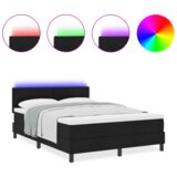 vidaXL vzmetnica s škatlastim dnom in LED, črna, 140x200 cm, tkanina | Shoptok.si