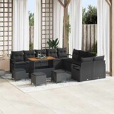  Sjedeća garnitura za vrt 14 kom. Crna poliratan 285 x 289 x 85 cm | shoptok.hr