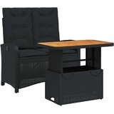 vidaXL 2-dijelni vrtni blagovaonski set s jastucima od poliratana crni | shoptok.hr