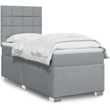 vidaXL Box spring postelja z vzmetnico svetlo siva 80x200 cm blago Cene