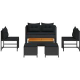  Sjedeća garnitura za vrt 6 kom. Crna poliratan 84 x 45 x 35 cm | Shoptok.si