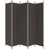 Sobna pregrada s 5 panela smeđa 250x220 cm od tkanine | Eponuda.ba