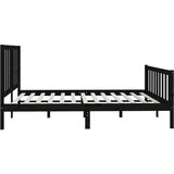  Posteljni okvir črn iz trdnega lesa 200x200 cm, (20708228) | Shoptok.si