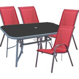 Olimp Sport Baštanska garnitura Pangani 4 stolice i sto crvena | ePonuda.com