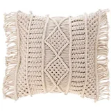 Blazine COUSSIN DEHOUS. COMPR. FRANGES 40 x 40 CM COTON MACRAME MACRALIN Bež