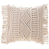 Douceur d intérieur COUSSIN DEHOUS. COMPR. FRANGES 40 x 40 CM COTON MACRAME MACRALIN Bež Cijene