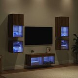 TV stenske enote 8 pcs Umetni hrast Konstruiran les, (5000113012) | Shoptok.si
