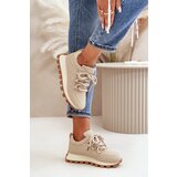 Boto Sports Shoes Sneakers On Platform Made Of Eco Leather Beige Riadella | Shoptok.si