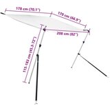  Nastavak za sjenilo s vrhom T oblika bijeli 174x205x(115-194)cm | shoptok.hr
