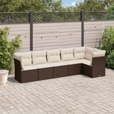  6-dijelni set vrtnih sofa od poliratana s jastucima smeđi | shoptok.hr