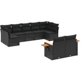 Maison Chic Seti vrtnega pohištva - Vrtna garnitura - Vrtni pohištvo set 9-delna z blazinami črn poli ratan, (21798137) | Shoptok.si