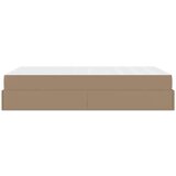 vidaXL Posteljni okvir z vzmetnico Kapučino 120 x 200 cm Umetna koža | Shoptok.si