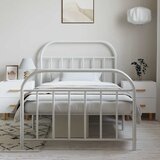  Metalni okvir kreveta uzglavlje i podnožje bijeli 100x190 cm | shoptok.hr