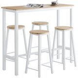 SoBuy komplet barske mize s 4 tabureji z vzorcem breze v industrijskem slogu, (20814585) | Shoptok.si