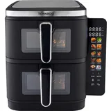 friteza na vrući zrak s dvije košare, 2×5,5 l (ukupno 11 l), 2×1400 W, 10