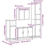  4-dijelni set kupaonskog namještaja boja hrasta sonome drveni | shoptok.hr