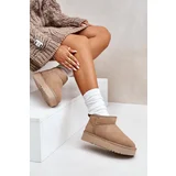 Kesi Women's suede snow boots on platform beige Nereviana